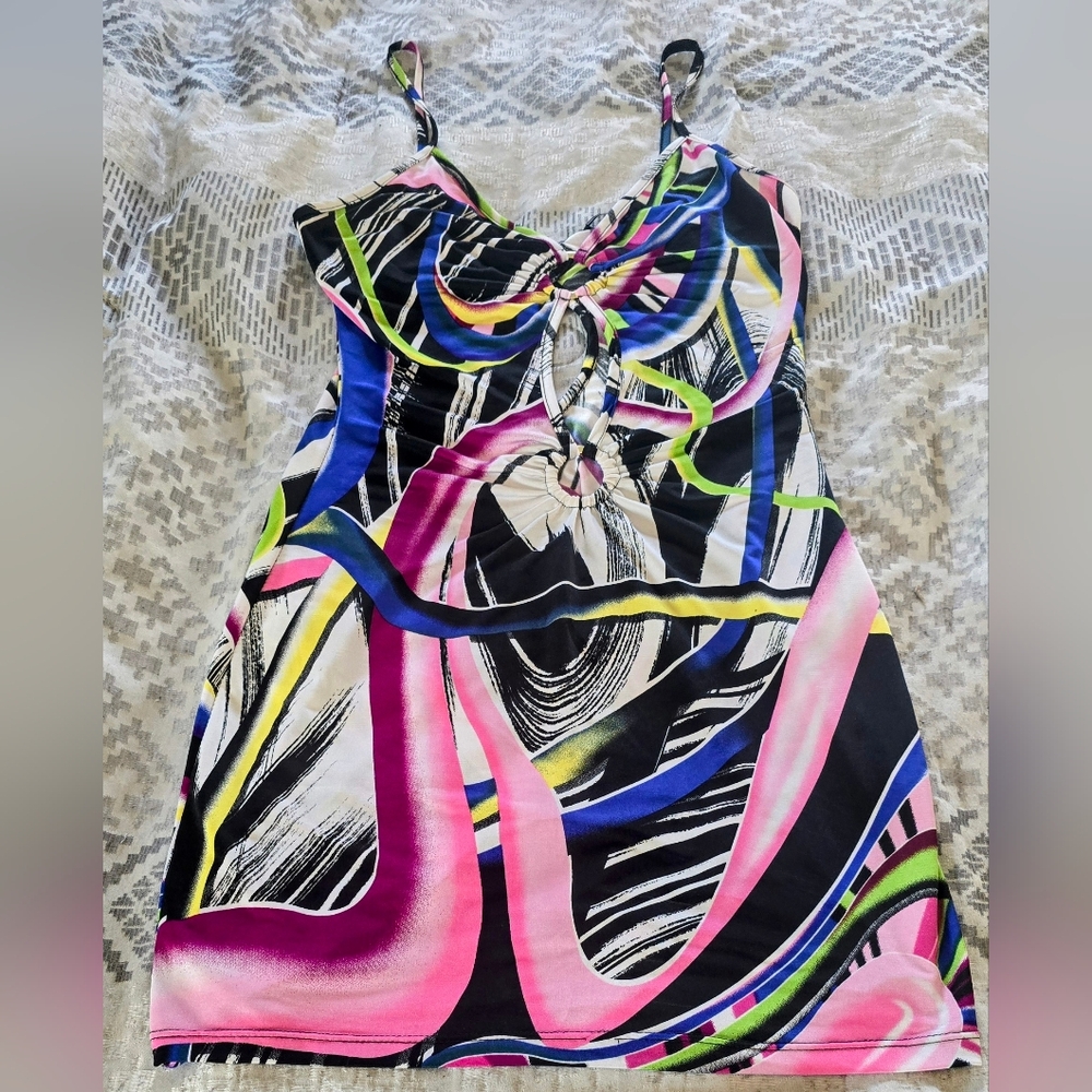 Colorful Abstract Dress - Picture 3 of 4